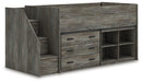Frandern Loft Bed with Bookcase and Drawer Storage - Red Gate Home Furnishings (Ball Ground, GA)