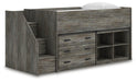 Frandern Loft Bed with Bookcase and Drawer Storage - Red Gate Home Furnishings (Ball Ground, GA)