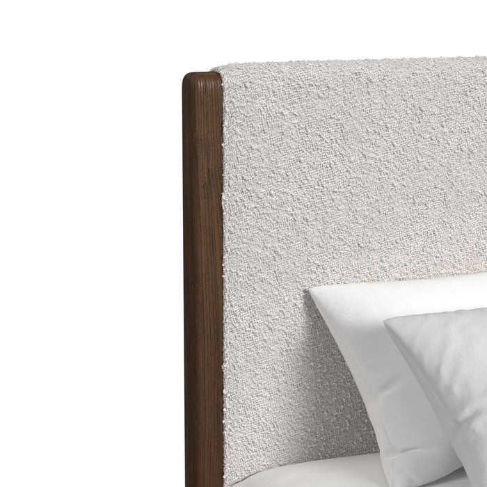 Brisbane UPH Bed with Boucle Beige and LED
