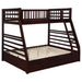 Ashton Twin Over Full 2-drawer Bunk Bed Cappuccino, White, Navy, Honey, & Brown - Red Gate Home Furnishings (Ball Ground, GA)