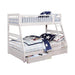 Ashton Twin Over Full 2-drawer Bunk Bed Cappuccino, White, Navy, Honey, & Brown - Red Gate Home Furnishings (Ball Ground, GA)