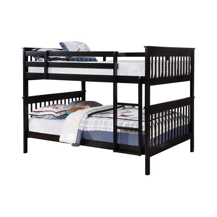Chapman Full Over Full & Twin Over Full Bunk Bed Black & White - Red Gate Home Furnishings (Ball Ground, GA)