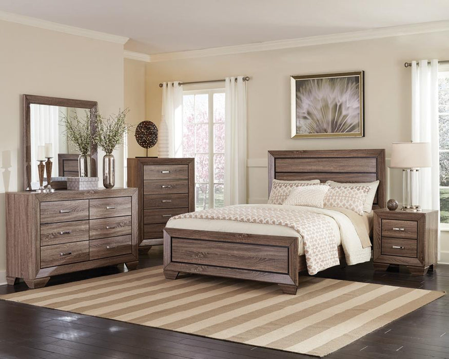 Kauffman California King, E.king, & Queen Panel Bed Washed Taupe - Red Gate Home Furnishings (Ball Ground, GA)
