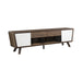 Alvin 2-drawer TV Console Dark Walnut and Glossy White - Red Gate Home Furnishings (Ball Ground, GA)