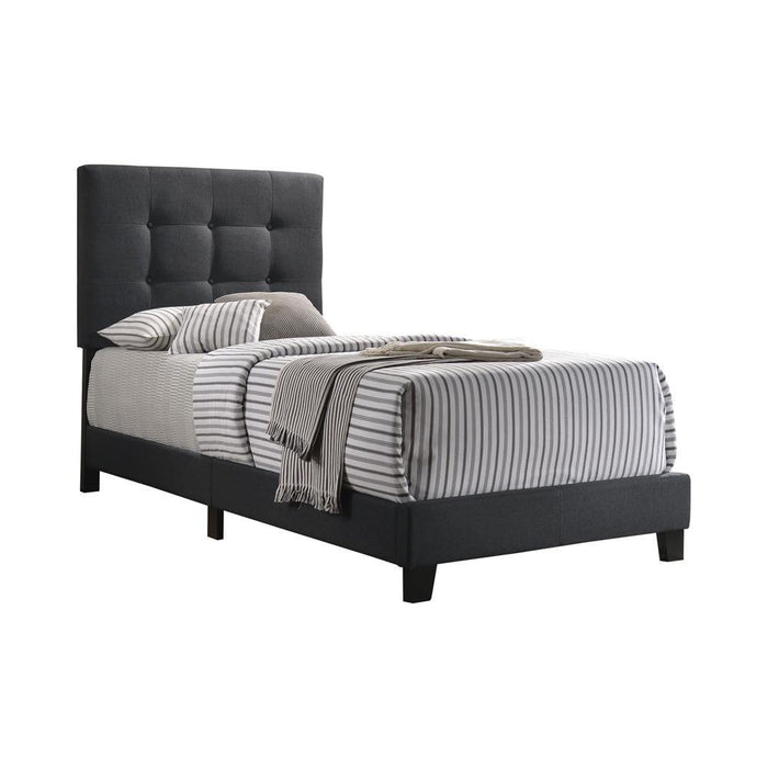 Mapes Tufted Upholstered Eastern King, Queen, Twin & Full Bed Charcoal & Grey