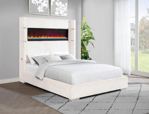 Tisdall Wingback Bed with Flame Visualizer - Red Gate Home Furnishings (Ball Ground, GA)