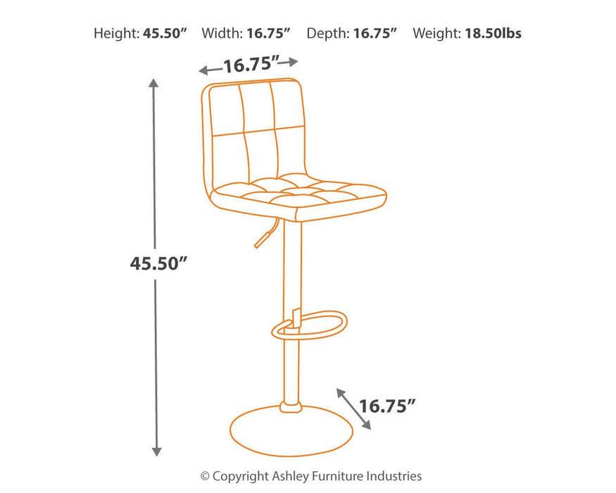 Bellatier Adjustable Height Bar Stool - Red Gate Home Furnishings (Ball Ground, GA)