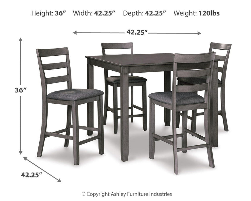 Bridson Counter Height Dining Table and Bar Stools (Set of 5) - Red Gate Home Furnishings (Ball Ground, GA)