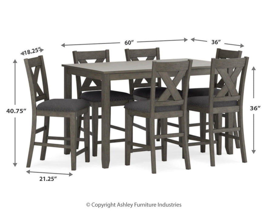 Caitbrook Counter Height Dining Table and Bar Stools (Set of 7) - Red Gate Home Furnishings (Ball Ground, GA)