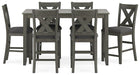 Caitbrook Counter Height Dining Table and Bar Stools (Set of 7) - Red Gate Home Furnishings (Ball Ground, GA)