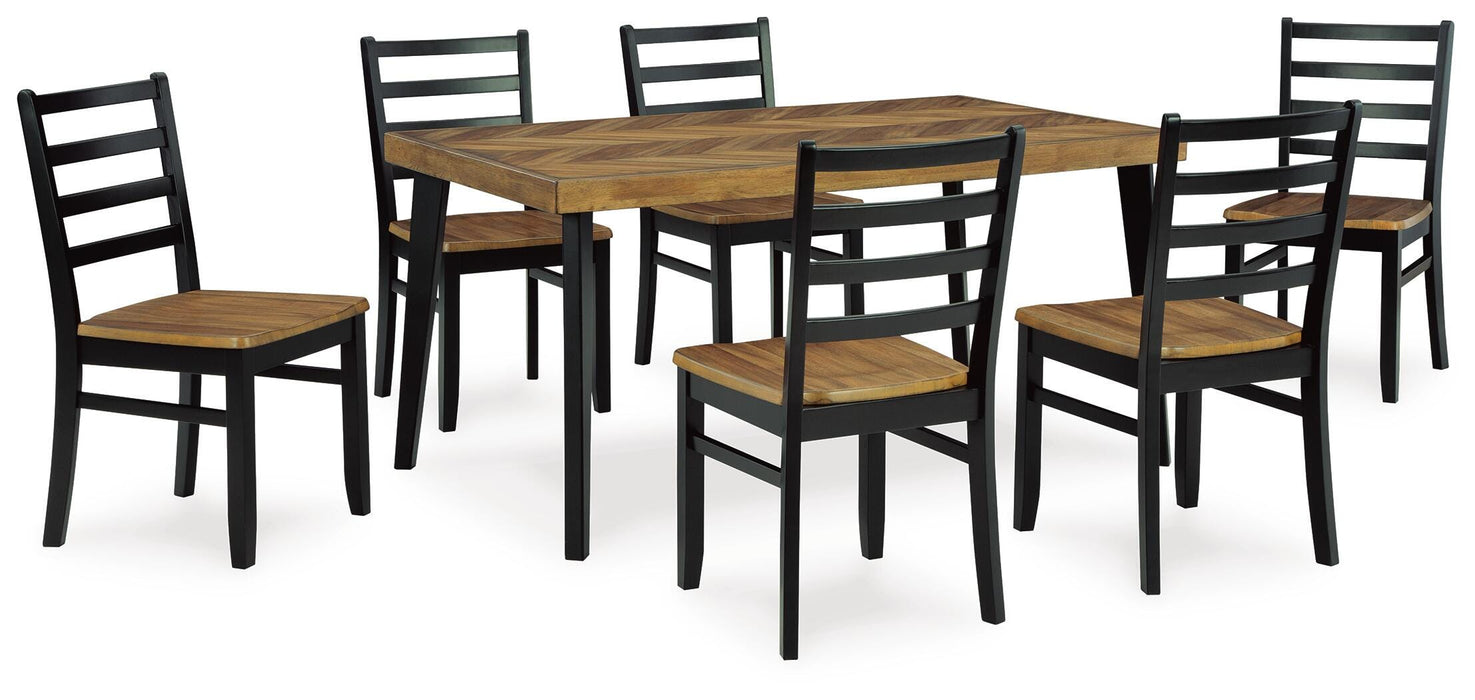 Blondon Dining Table and 6 Chairs (Set of 7) - Red Gate Home Furnishings (Ball Ground, GA)
