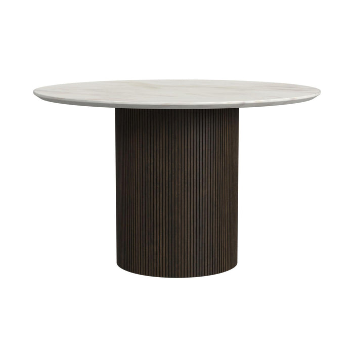 Sylvie 5PC Standard Height Dining Set in Dark Brown-Round Table and Four Chairs