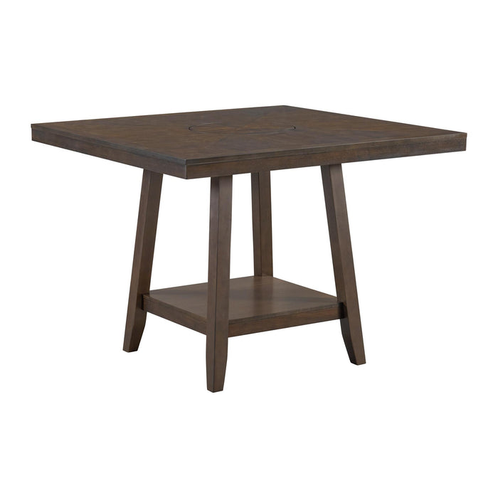 Seneca Counter Height Dining Set in Brown-Table and Four Chairs