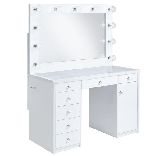Amia Complete Dressing Table with Lightbulbs - Red Gate Home Furnishings (Ball Ground, GA)