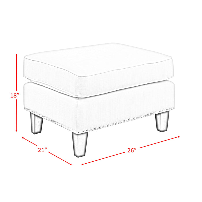 Erica 497 Ottoman W/Chrome Nail Heirloom Berry (ISTA 3)