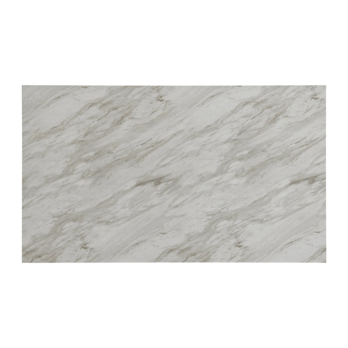 Everdeen Dining Table w/ White Faux Marble Top in Charcoal