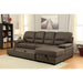 ALCESTER Brown & Gray Sectional w/ Sleeper, Ash - Red Gate Home Furnishings (Ball Ground, GA)