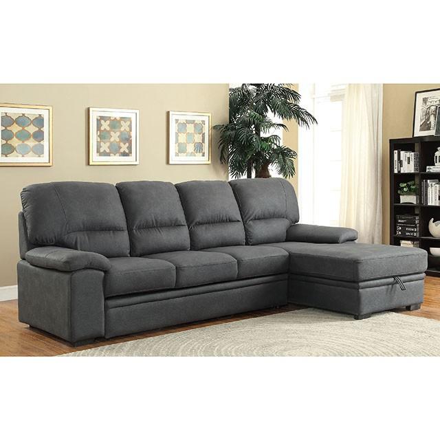 ALCESTER Brown & Gray Sectional w/ Sleeper, Ash - Red Gate Home Furnishings (Ball Ground, GA)