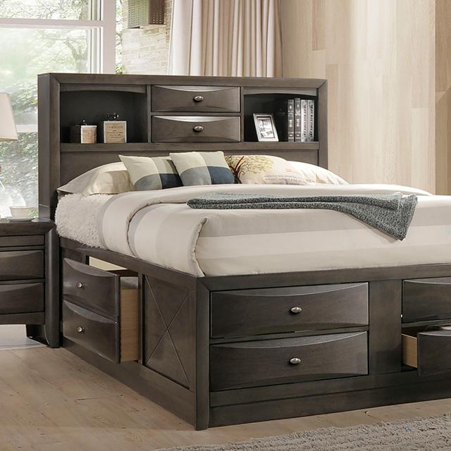 Zosimo Bed Black, Chrome, & Grey - Red Gate Home Furnishings (Ball Ground, GA)