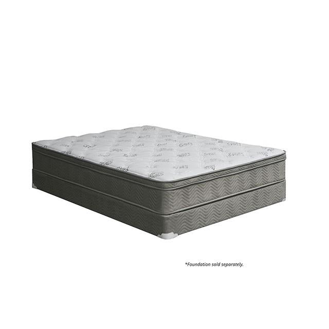 ALEKSA White, Gray 11" Euro Top Mattress, Cal.King, E.King, Full, & Queen
