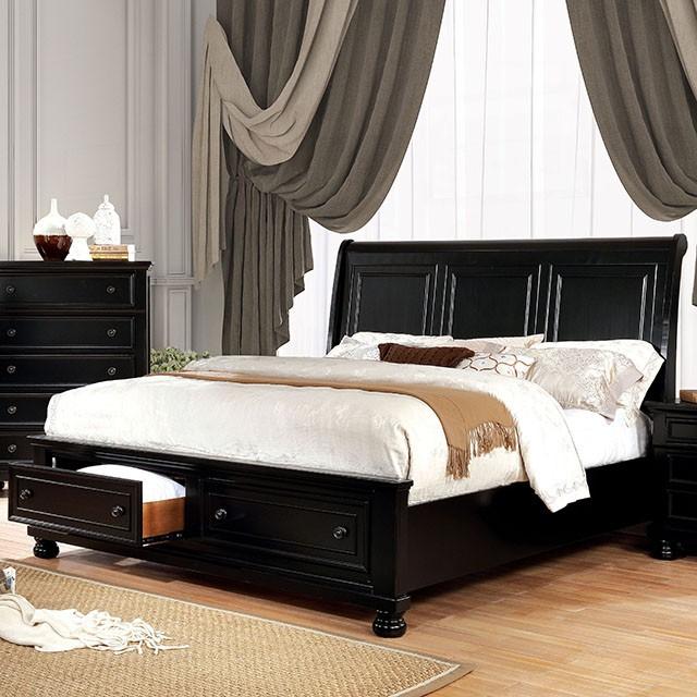 Castor Bed Black, Chrome, & White - Red Gate Home Furnishings (Ball Ground, GA)