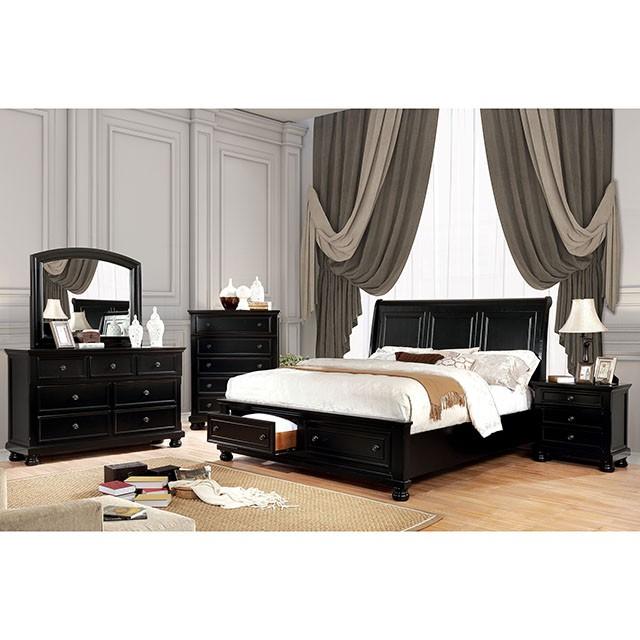 Castor Bed Black, Chrome, & White - Red Gate Home Furnishings (Ball Ground, GA)