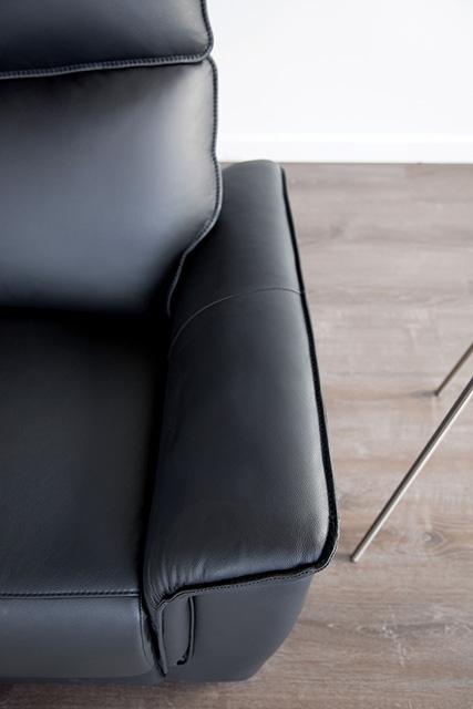 Bienne Sofa Manual Recliner White & Black - Red Gate Home Furnishings (Ball Ground, GA)