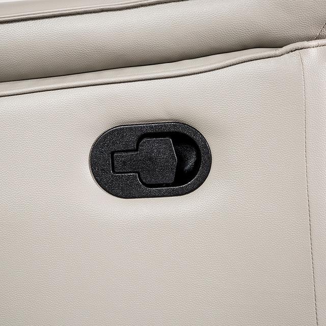 Bienne Sofa Manual Recliner White & Black - Red Gate Home Furnishings (Ball Ground, GA)