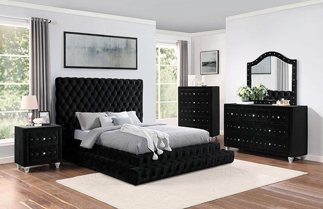 STEFANIA E.King & Queen Bed, Black & Gray