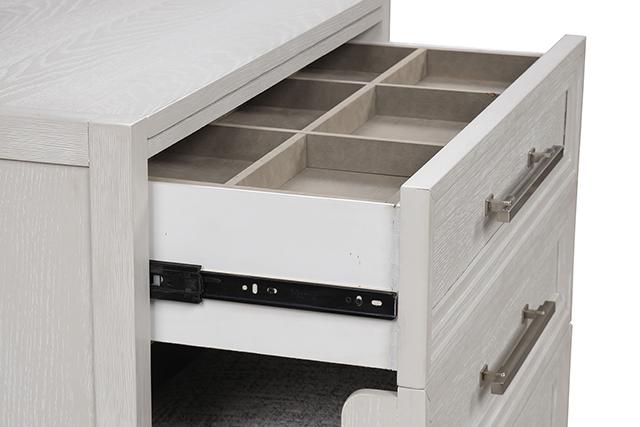 Ashbourne Bedside Vanity Set with Stool Contemporary