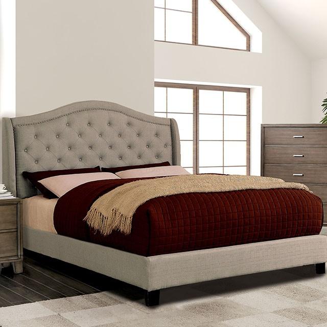 Carly Cal.King, E.King, Full, & Queen Bed Grey & Brown - Red Gate Home Furnishings (Ball Ground, GA)