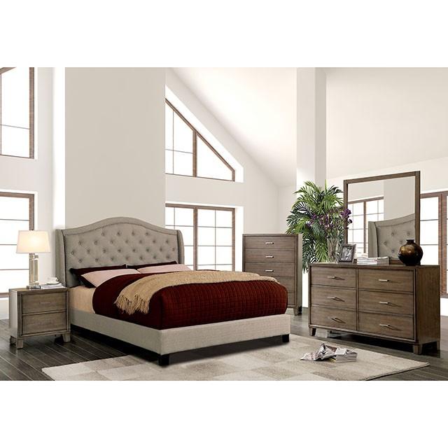 Carly Cal.King, E.King, Full, & Queen Bed Grey & Brown - Red Gate Home Furnishings (Ball Ground, GA)