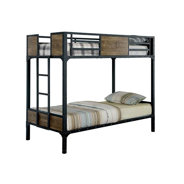 CLAPTON Black Twin/Twin Bunk Bed