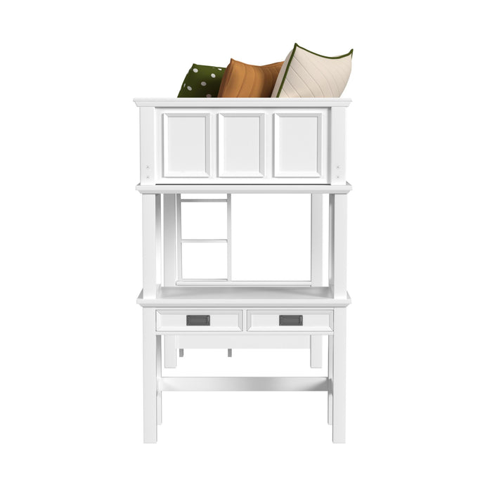 Hampton Kids Loft with Ladder and Desk with Speaker Bedroom Set