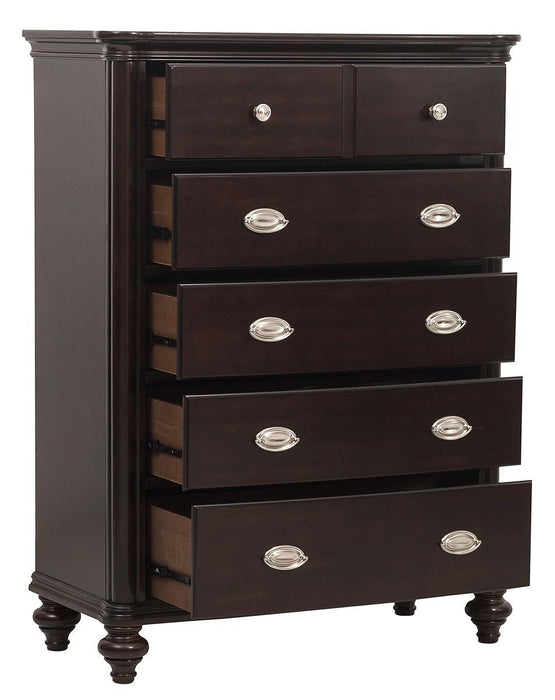 Homelegance Marston 5 Drawer Chest in Dark Cherry 2615DC-9