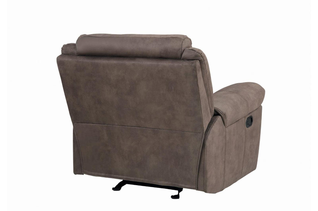 Homelegance Furniture Aram Glider Reclining Chair in Dark Brown 8206NF-1