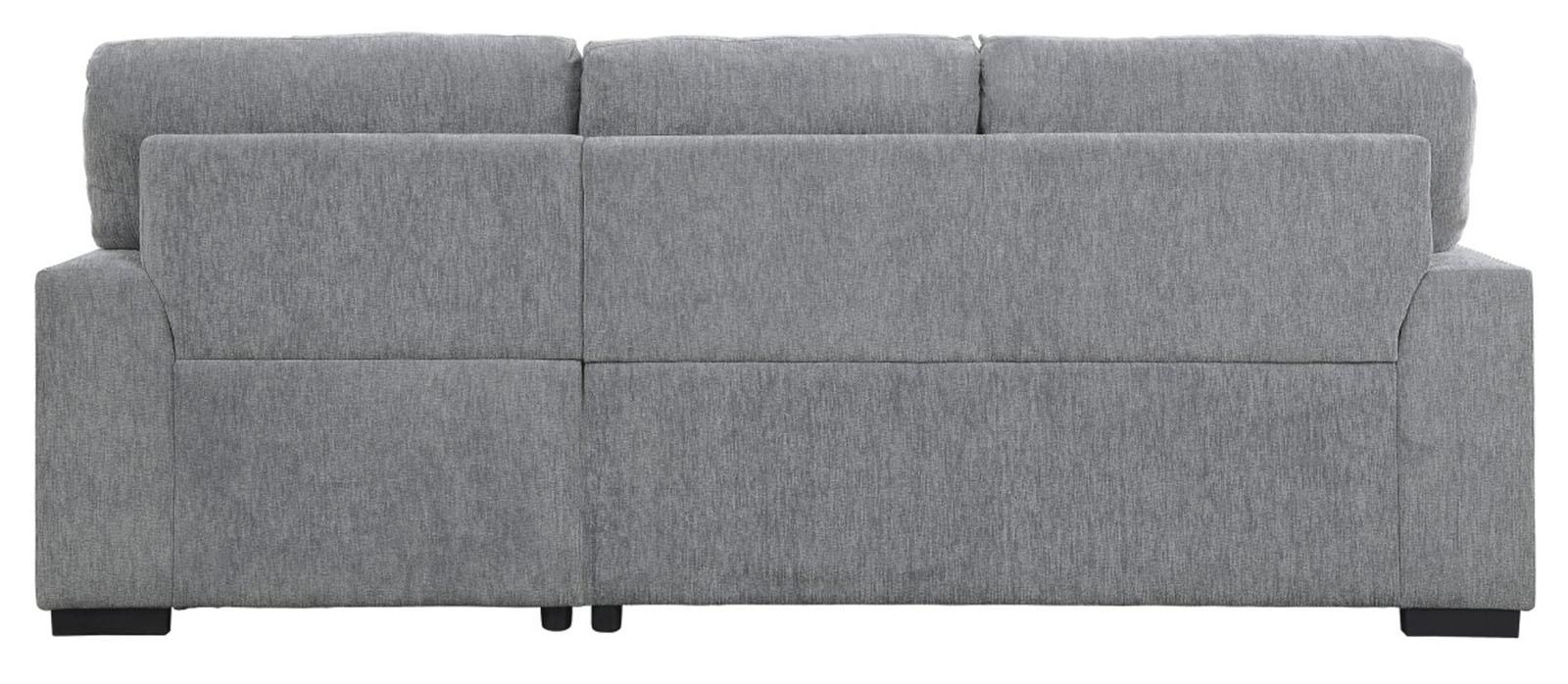 Homelegance Furniture Morelia 2pc Sectional with Pull Out Bed and Right Chaise in Dark Gray 9468DG*2RC2L