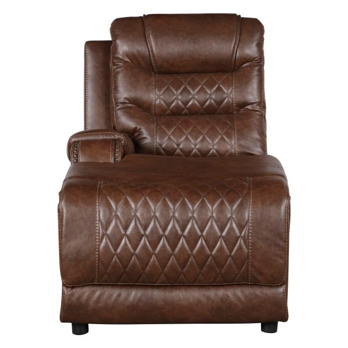 Homelegance Furniture Putnam Power Left Side Reclining Chaise with USB Port in Brown 9405BR-LCPW image