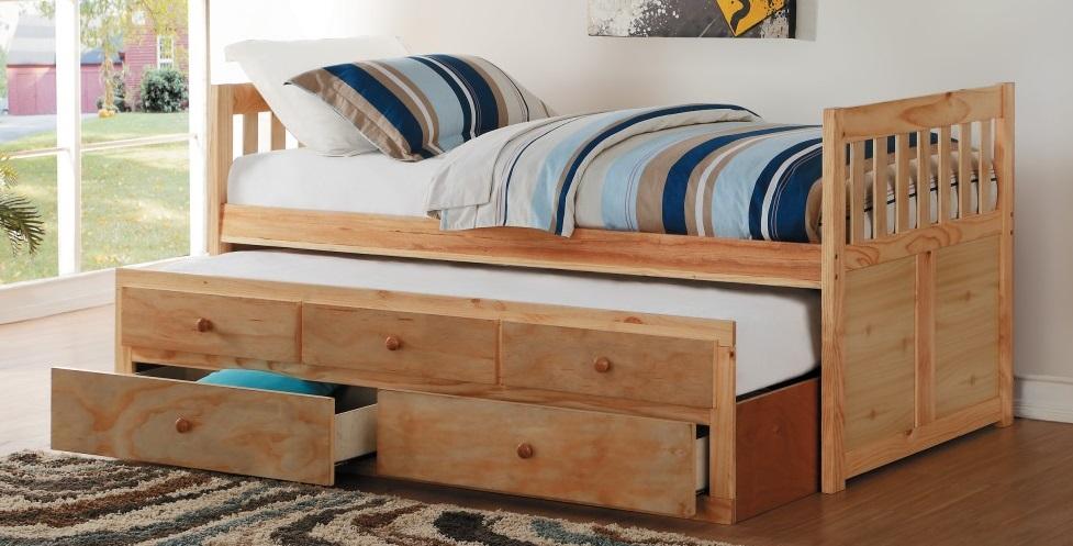 Bartly Twin/Twin Trundle Bed w/ 2 Storage Drawers in Natural B2043PR-1*