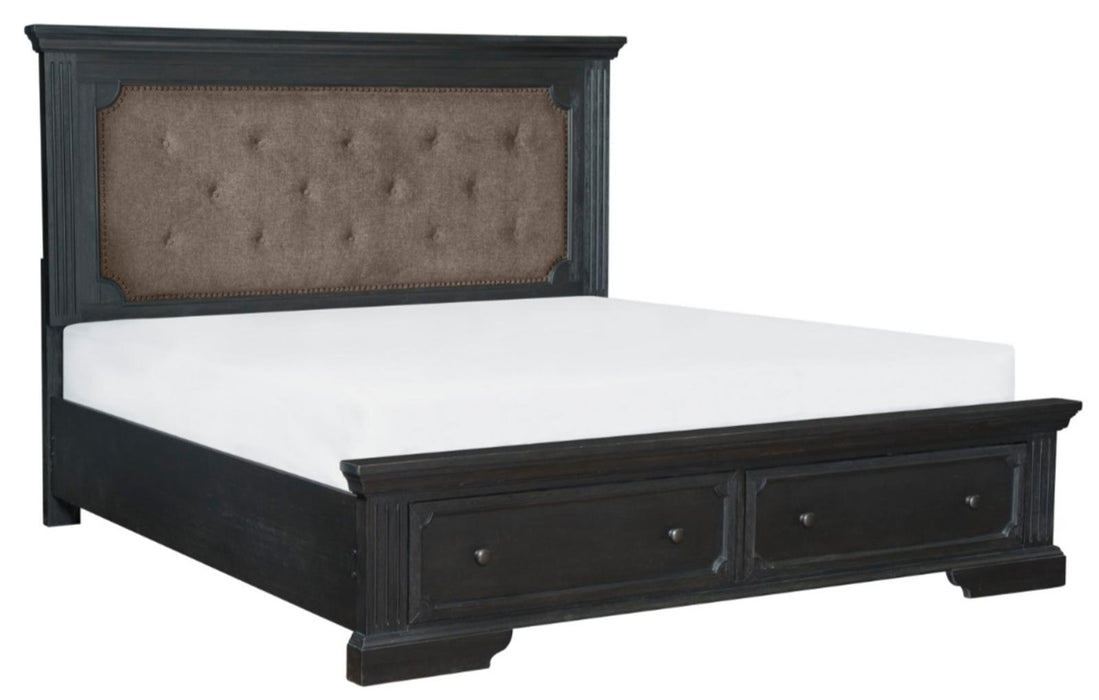 Bolingbrook Queen Upholstered Storage Platform Bed in Coffee 1647-1* - Red Gate Home Furnishings (Ball Ground, GA)
