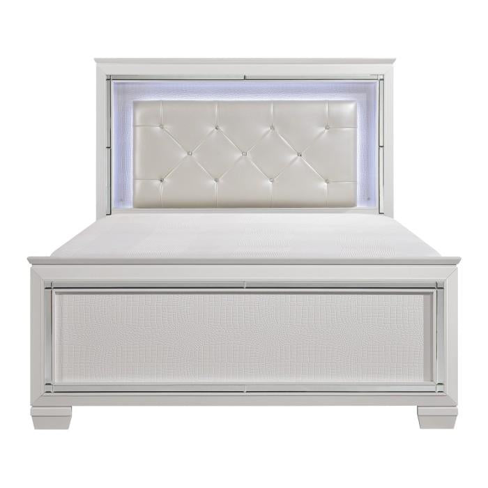 Allura Queen Panel Bed in White 1916W-1* - Red Gate Home Furnishings (Ball Ground, GA)