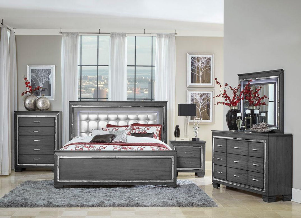 Allura Queen Panel Bed in Gray 1916GY-1* - Red Gate Home Furnishings (Ball Ground, GA)