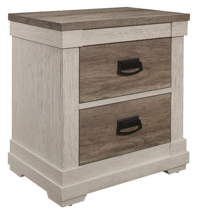 Arcadia Nightstand in White & Weathered Gray 1677-4