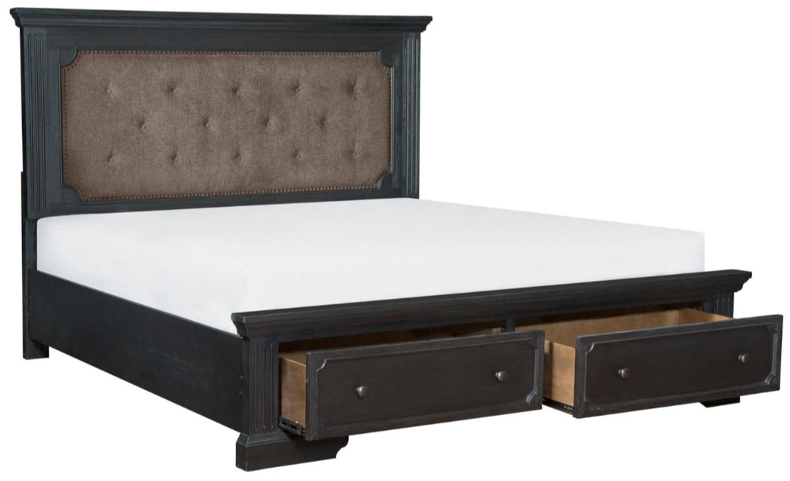 Bolingbrook Queen Upholstered Storage Platform Bed in Coffee 1647-1* - Red Gate Home Furnishings (Ball Ground, GA)