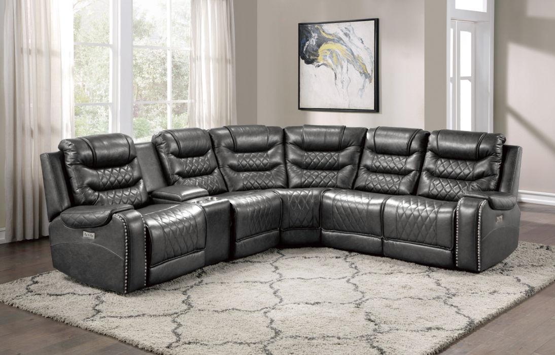 Putnam Power Armless Reclining Chair in Gray 9405GY-ARPW - Red Gate Home Furnishings (Ball Ground, GA)