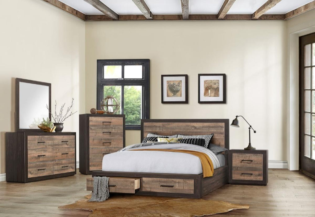 Miter Dresser in Rustin Mahogany & Dark Ebony 1762-5 - Red Gate Home Furnishings (Ball Ground, GA)