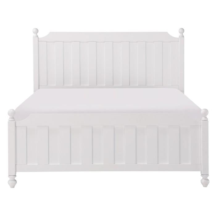 Wellsummer Queen Panel Bed in White 1803W-1*