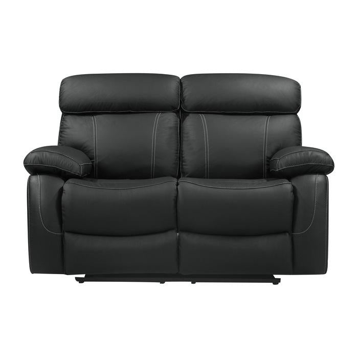 Homelegance Furniture Pendu Double Reclining Loveseat in Black 8326BLK-2 image