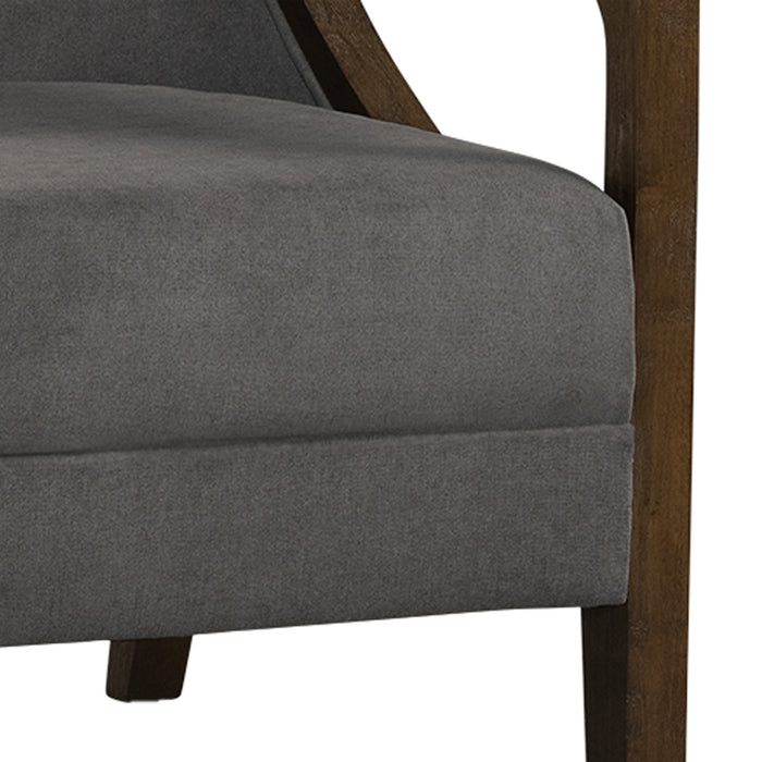 Hopkins Chair w/Brown Arm Columbia Charcoal