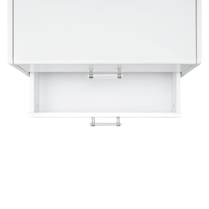 Irvine Mini Dressing Table with Stool, LED and USB in Glossy White